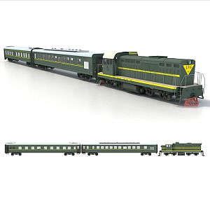 modern train steam train 3d model