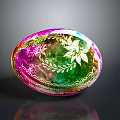 Colorful Decorative Egg With Floral Patterns And Pink Green Hues