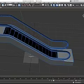 Sleek Modern Escalator Design With Black Steps Transparent Handrails And Reflective Surface