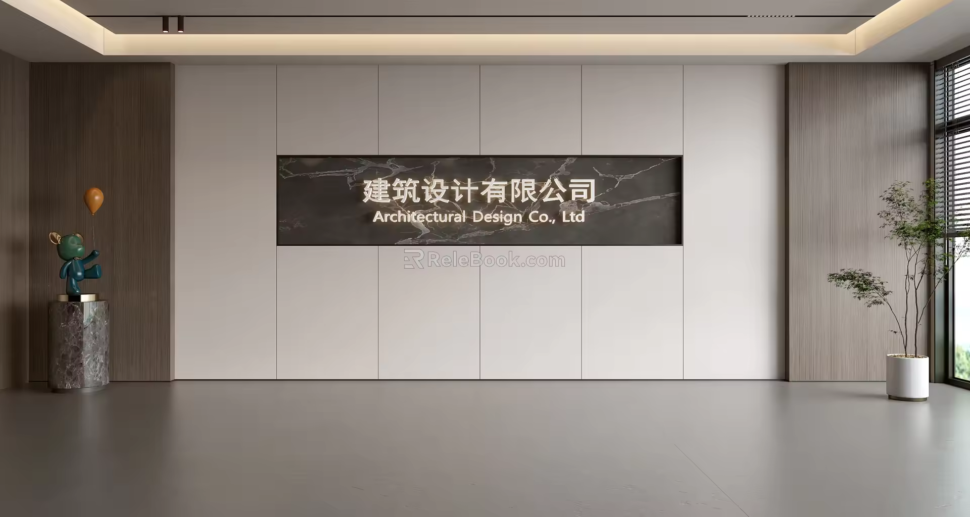 Modern Front Desk Background Wall Simple Background Wall Front Desk Reception Area Background Wall Company Front Desk Background Wall 3d model