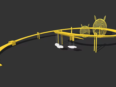 Modern Amusement Equipment Totoro Cloud Slide Children's Activity Equipment 3d model