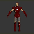 Red And Gold Iron Man Character Figure With Glowing Arc Reactor In Standing Pose