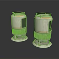 Two Cylindrical Aerospace Structures for Space Exploration with Metallic Frames Panel Design and Support Bases