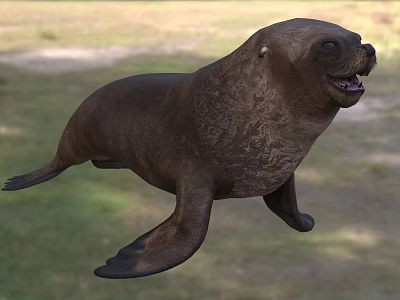 Reptile With Brown Skin In Natural Habitat Displaying Open Mouth And Wildlife Traits 3d model