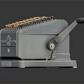 Vintage Mechanical Office Appliance Calculator With Colored Buttons And Hand Crank