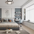 Modern Kids Bedroom Design With Astronaut Wall Art And Toys