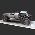 Vintage Classic Car With Open Top Design Exposed Engine And Display Platform