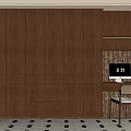 Modern Wooden Bookcase With Built In Cabinet Doors Drawers And Workstation Chair