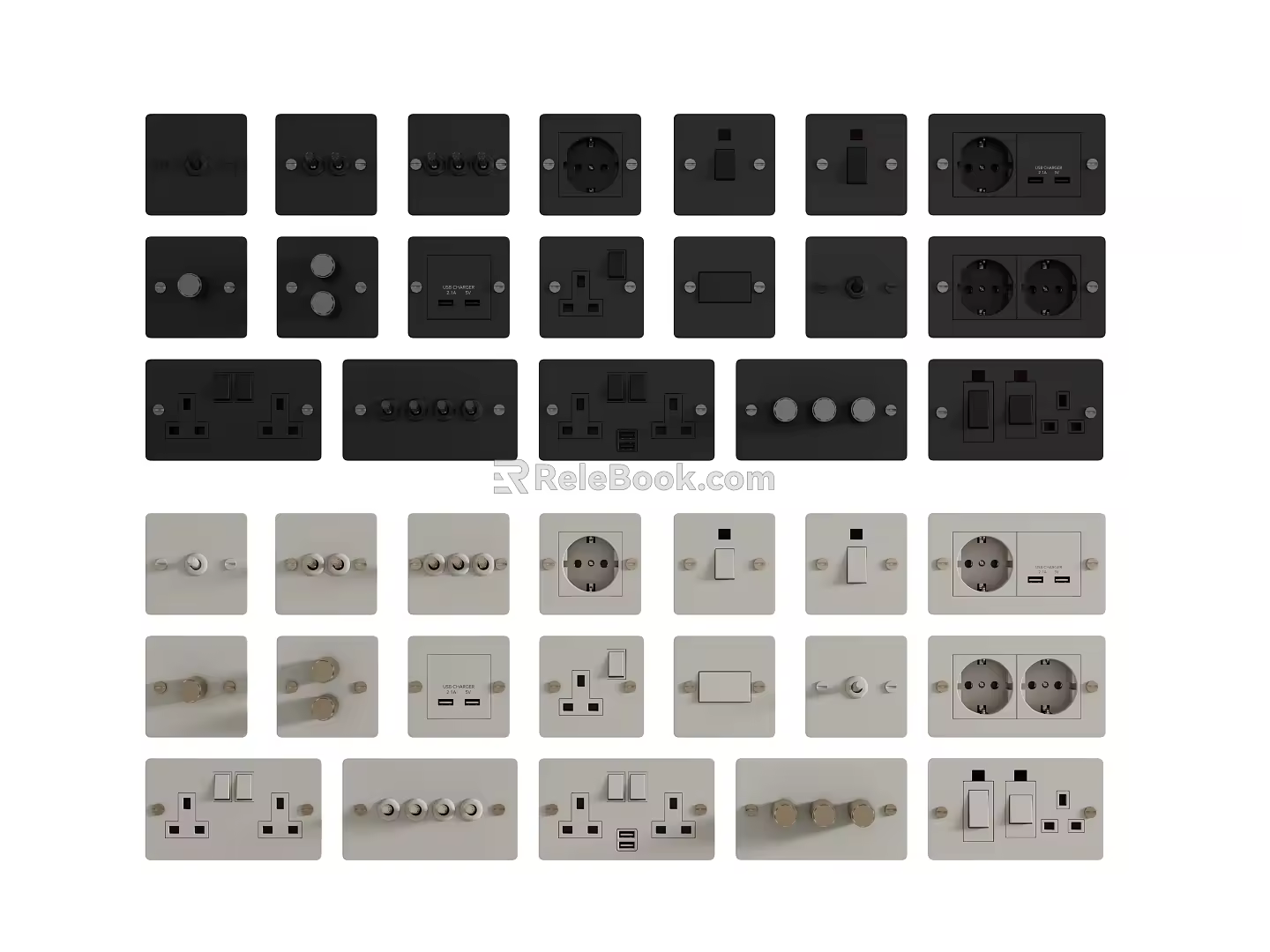Modern switch socket 3d model
