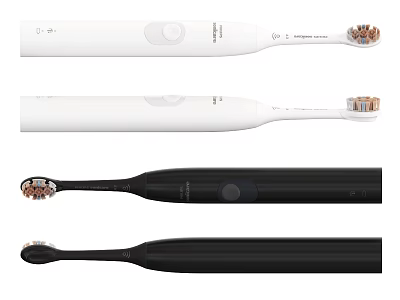 Modern Electric Toothbrushes With White Black Design And Replacement Brush Heads 3d model
