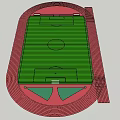 School Playground Featuring Green Football Field Red Running Track and White Markings