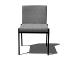 Minimalist Modern Dining Chair With Gray Upholstered Seat And Metal Legs