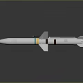 Streamlined Military Missile With Colorful Bands Tail Fins And Red Tail Section