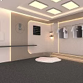 Modern Public Office Space Interior With Minimalist Design And Lighting Fixtures