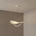 Modern White Pendant Light With Curved Twisted Design For Contemporary Interior Spaces