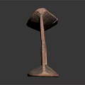 Traditional African Handcarved Wooden Stool With Curved Seat And Sculpted Legs