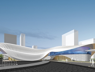 Modern Exhibition Hall Architecture Alien Exhibition Hall 3d model