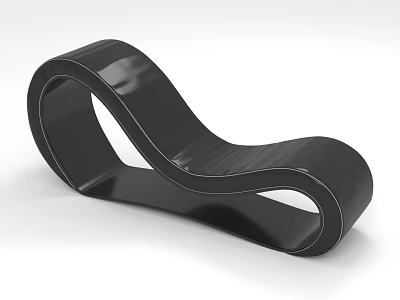 Sleek Modern Lounge Chair With Curved Design And Glossy Black Finish 3d model