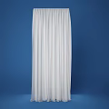 White Curtains Soft Lightweight Fabric Against Blue Background Elegant Home Decor