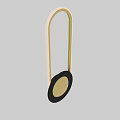 Modern Gold Metal Wall Light With Black Circular Base And Sphere Design