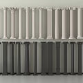 White And Black Columns With Various Design Styles In Display Collection 3d model