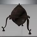 Vintage Globe With Ornate Metal Stand Curved Decorative Legs And Antique Design