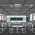 Modern Classroom School Standard Classroom 3d model