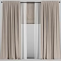 Beige Linen Curtains With Sheer Insert For Modern Home Interior Design