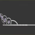 Elegant Decorative Crown With Purple Gemstones Silver Frame And Pearl Details