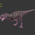 Realistic 3D Dinosaur Character With Striped Skin Open Mouth Standing