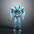 Blue Mechanical Robot Character With Futuristic Metallic Structure And 3D Model Design