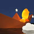 Charming Photo Spot With Orange Paper Boat Yellow Glowing Duck Star Decoration Cloud Water Reflection