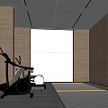Modern Fitness Entertainment Room Featuring Wooden Walls Large Windows Wall Mounted Rings And Exercise Equipment