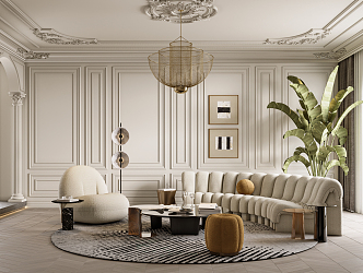 French Living Room 3d model