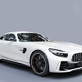 Mercedes-Benz AMG GT White Sports Car With Black Wheels Red Brake Calipers And Rear Spoiler