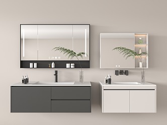 modern sink bathroom cabinet 3d model