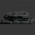Black Wooden Stone Decorative Object With Irregular Texture And Layered Natural Shape