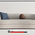 Modern Multiplayer Sofa Fabric Double Sofa 3d model