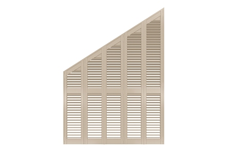 Modern Louver Door Corridor Special-shaped Louver Door 3d model