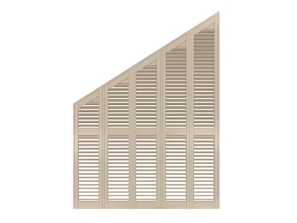 Modern Louver Door Corridor Special-shaped Louver Door 3d model