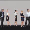 Group Of Business People In Formal Attire Standing