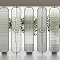 New Chinese style partition lattice partition glass partition 3d model