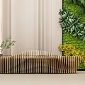 Modern Hotel Lobby Interior With Stylish Reception Desk And Living Plant Wall Decorative Panels