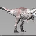 Realistic 3D Dinosaur Model Featuring Open Mouth Gray Pink Skin And Long Tail
