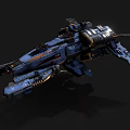 Futuristic Blue Spaceship With Detailed Aerospace Structure And Sci Fi Elements For Space Flight 3d model