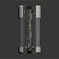 Industrial Cylindrical Mechanical Component With White Casing Black Top Metal Frame And Green Buttons