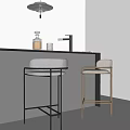 Bar chair with armrests 3d model
