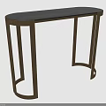 Modern Glass Top Desk With Golden Metal Frame And Curved Legs Structure