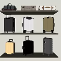 Assorted Luggage And Handbags Displayed On Wooden Shelves With Various Colors And Styles