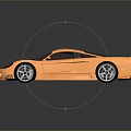 Golden Sports Car Featuring Sleek Aerodynamic Design And Shiny Metallic Finish